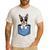 Cute Pocket Boston Terrier Lover Dog Mom Men's Casual T-Shirt White