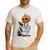Halloween Skeleton Boston Terrier Men's Casual T-Shirt White
