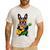 Hawaiian Boston Terrier & Pineapple Ukulele Summer Vacation Men's Casual T-Shirt White