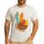 One Thankful Teacher Thanksgiving Turkey Peace Hand Sign Men's Casual T-Shirt White One Thankful Teacher Thanksgiving Turkey Peace Hand Sign Men's Casual T-Shirt White