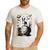 Spooky Halloween Moon Boston Terrier Boston Bull Bostie Men's Casual T-Shirt White