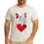 Valentine's Day Boston Terrier Dog Vector Men's Casual T-Shirt White