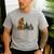 Boston Terrier Bigfoot Dog Walking Dog Mom Dad Kids Men's Casual T-Shirt Sport Grey