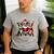 Boston Terrier Christmas Dogs Santa Reindeer Elf Men's Casual T-Shirt Sport Grey