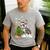 Boston Terrier Christmas Tree Lights Santa Hat Men's Casual T-Shirt Sport Grey