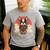 Boston Terrier Dog Japanese Style Samurai Dogs Men's Casual T-Shirt Sport Grey