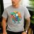 Boston Terrier Dog Riding Dinosaur T Rex Boys Men's Casual T-Shirt Sport Grey