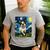Boston Terrier Dog Starry Night Painting Men's Casual T-Shirt Sport Grey