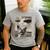 Boston Terrier Dog UFO Alien Extraterrestrial Selfie Men's Casual T-Shirt Sport Grey