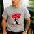 Boston Terrier Lover Heart Shape Boston Terrier Valentine Men's Casual T-Shirt Sport Grey
