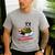 Boston Terrier Merry Christmas Tree Lights Dog X-Mas Dogs Men's Casual T-Shirt Sport Grey