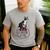 Boston Terrier Riding Bicycle Cute Bostie Biker Raglan Baseball Tee Men's Casual T-Shirt Sport Grey