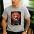 Boston Terrier Samurai Ninja Vintage Anime Japanese Ukiyo-e Men's Casual T-Shirt Sport Grey