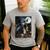 Boston Terrier Selfie Full Moon Flying Witch Halloween Dog Men's Casual T-Shirt Sport Grey
