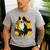Boston Terrier s Mid-Century Modern Art s Street Grunge Men's Casual T-Shirt Sport Grey