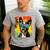 Dog Boston Terrier Hawaiian Men's Casual T-Shirt Sport Grey