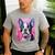 Dog Pink Boston Terrier Men's Casual T-Shirt Sport Grey
