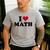 I Love Math Teacher Men's Casual T-Shirt Sport Grey I Love Math Teacher Men's Casual T-Shirt Sport Grey