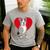 Valentine's Day Boston Terrier Lover Men's Casual T-Shirt Sport Grey