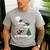 Xmas Lighting Tree Santa Riding Boston Terrier Christmas Men's Casual T-Shirt Sport Grey