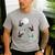 Xmas Tree Santa Riding Boston Terrier Christmas Men's Casual T-Shirt Sport Grey