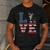 4th Of July Decor Patriotic LOVE Boston Terrier USA Flag Men's Casual T-Shirt Dark Grey
