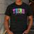 Back To School Neon Checkered Third Grade Colorful Teacher Men's Casual T-Shirt Dark Grey Back To School Neon Checkered Third Grade Colorful Teacher Men's Casual T-Shirt Dark Grey