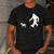 Bigfoot Walking With Bull Terrier Dog Men's Casual T-Shirt Dark Grey