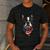 Boston Terrier American Flag Men's Casual T-Shirt Dark Grey