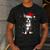 Boston Terrier Christmas Santa Hat Tree Lights Pajama Men's Casual T-Shirt Dark Grey