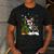 Boston Terrier Christmas Tree Lights Santa Hat Men's Casual T-Shirt Dark Grey