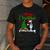 Boston Terrier Christmas Tree Lights Xmas Dog Lover Men's Casual T-Shirt Dark Grey