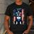Boston Terrier Dog American USA US Flag Pets Vintage Outfit Men's Casual T-Shirt Dark Grey