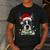 Boston Terrier Dog Santa Christmas Tree Lights Xmas Men's Casual T-Shirt Dark Grey