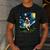 Boston Terrier Dog Starry Night Painting Men's Casual T-Shirt Dark Grey