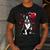 Boston Terrier Dog Valentine's Day Dog Owner Valentine Men's Casual T-Shirt Dark Grey