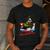 Boston Terrier Merry Christmas Tree Lights Dog X-Mas Dogs Men's Casual T-Shirt Dark Grey