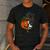 Boston Terrier Pumpkin Jack O Lantern Halloween Men's Casual T-Shirt Dark Grey