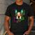 Boston Terrier In Red Day Of The Dead Sugar Skull Dog Men's Casual T-Shirt Dark Grey