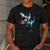 Boston Terrier Riding T-Rex Dinosaur Dog Lover Men's Casual T-Shirt Dark Grey