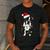 Boston Terrier Santa Christmas Lights Xmas Dog Lover Men Women Kids Men's Casual T-Shirt Dark Grey