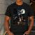 Boston Terrier Selfie Full Moon Flying Witch Halloween Dog Men's Casual T-Shirt Dark Grey