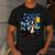 Boston Terrier Starry Night Van Gogh Art Men's Casual T-Shirt Dark Grey