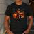 Boston Terrier Thanksgiving Leopard Pumpkins Fall Leaves Men's Casual T-Shirt Dark Grey