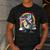 Boston Terrier Unicorn Riding Dinosaur T-Rex Girls Rainbow Men's Casual T-Shirt Dark Grey