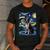 Boston Terrier Van Gogh Starry Night Men's Casual T-Shirt Dark Grey
