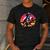 Boston Terrier Wearing A Cowboy Hat On T-Rex Men's Casual T-Shirt Dark Grey
