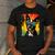 Dog Boston Terrier Hawaiian Men's Casual T-Shirt Dark Grey