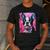 Dog Pink Boston Terrier Men's Casual T-Shirt Dark Grey