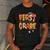 First Grade Dream Retro Team Fall Halloween Spooky Teachers Men's Casual T-Shirt Dark Grey First Grade Dream Retro Team Fall Halloween Spooky Teachers Men's Casual T-Shirt Dark Grey